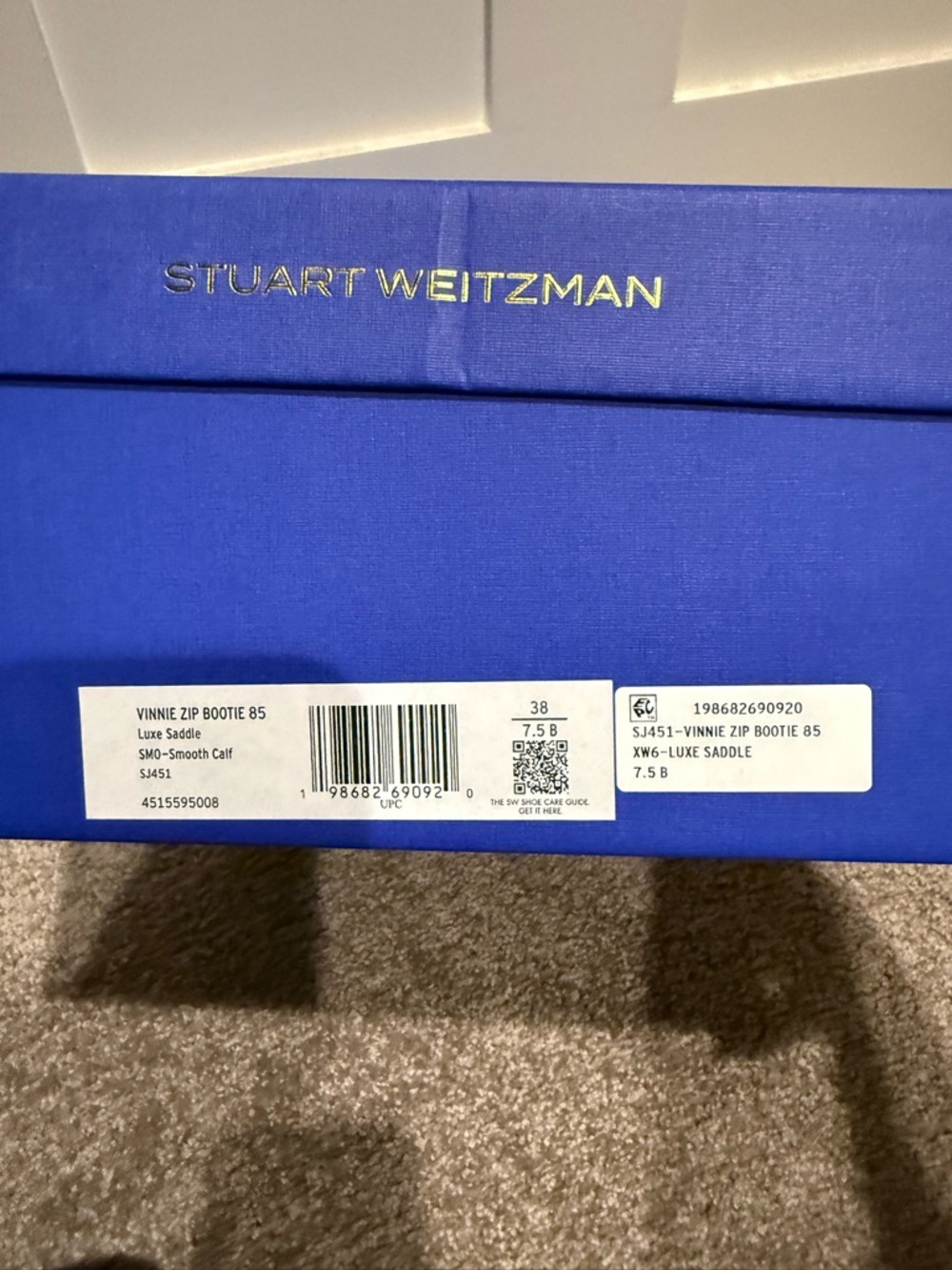 Stuart Weitzman Vinnie Zip Bootie 85 Luxe Saddle size 7.5 - Picture 13 of 13